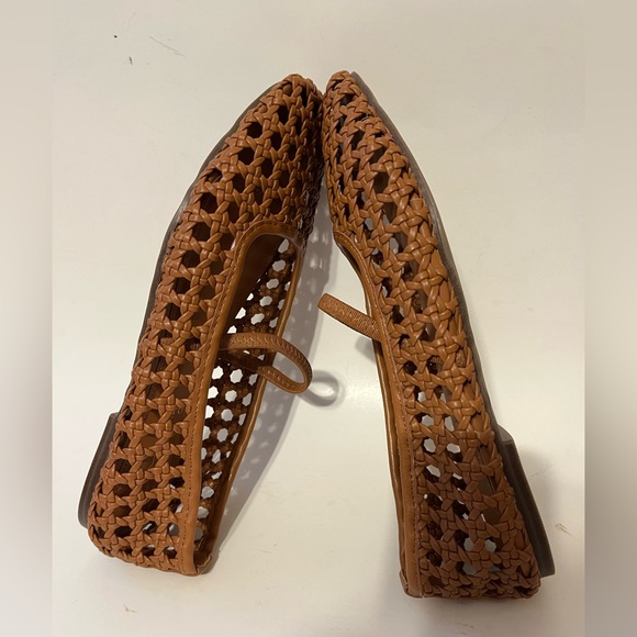 NWT Sz 8 Joie Weavy Brown Woven Mary Jane Ballet Flats - Picture 10 of 14
